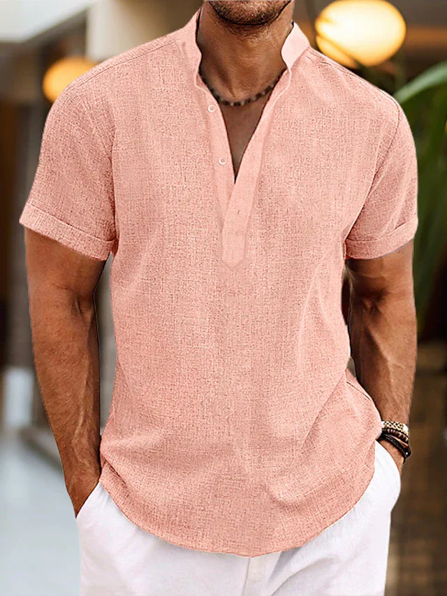 Elegantes Bequemes Herren Poloshirt mit V-Ausschnitt