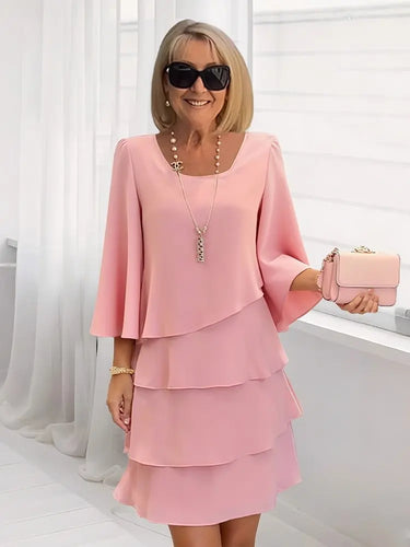Elegantes Fließendes Damen Kleid mit Volants
