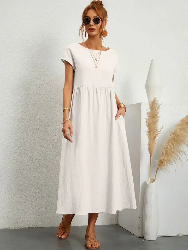 Elegantes Fließendes Damen Midikleid