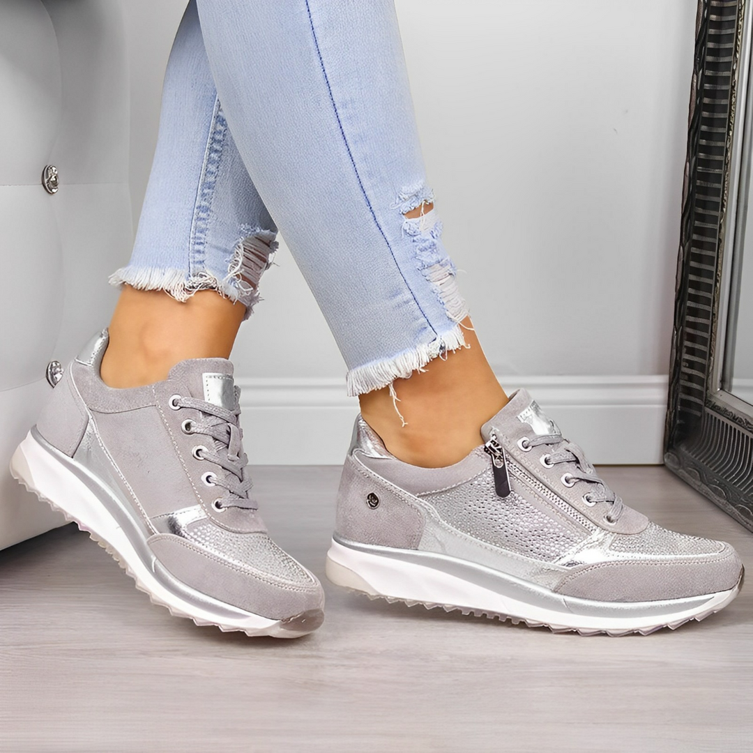 Atmungsaktive Ergonomische Damen Sneakers mit Reißverschluss