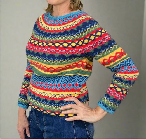 Bunter Damen Strickpullover