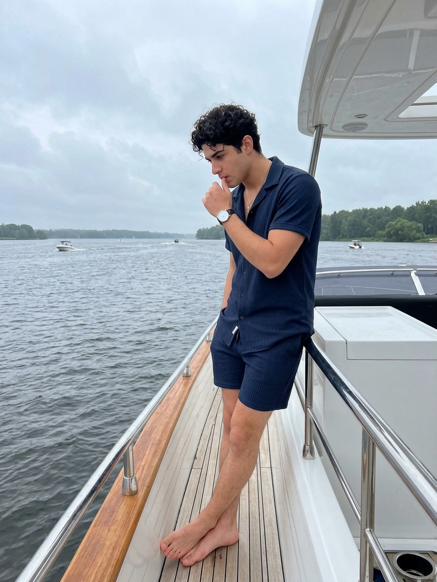 Schickes Herren Sommer-Set mit Hemd und Shorts