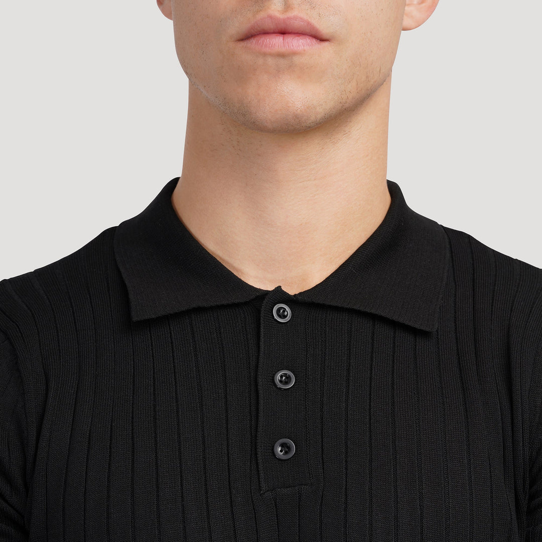 Elegantes Gestricktes Herren Poloshirt aus Baumwolle