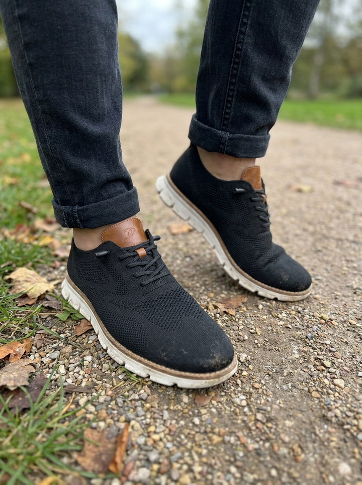 Atmungsaktive Leichte Herren Sneaker in Strickoptik