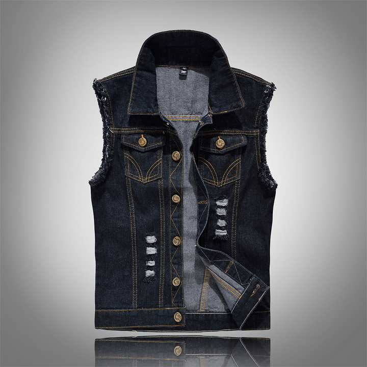 Lässige Vintage-Denim Herren Weste