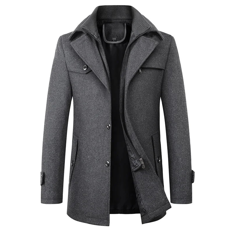 Wintermantel Herren | Eleganter Stehkragen | Warm &amp; Stilvoll für Business