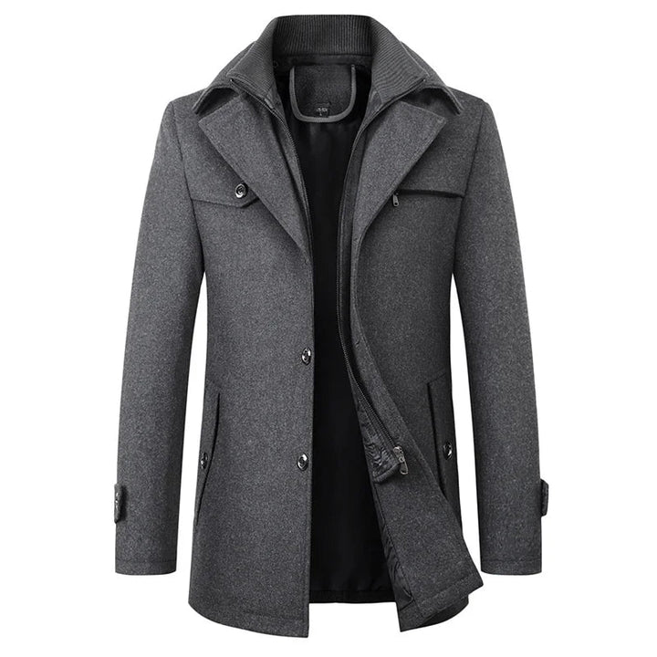 Wintermantel Herren | Eleganter Stehkragen | Warm &amp; Stilvoll für Business