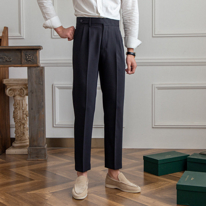 Klassische Elegante Herren Stoffhose mit Schnalle
