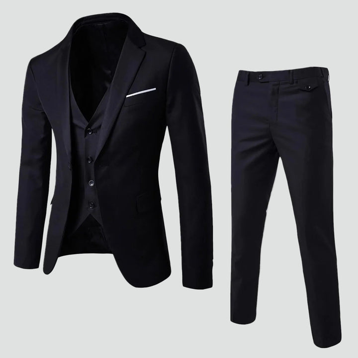 Elegantes Herren Anzug-Set mit Brusttasche – Dreiteilig &amp; Stilvoll
