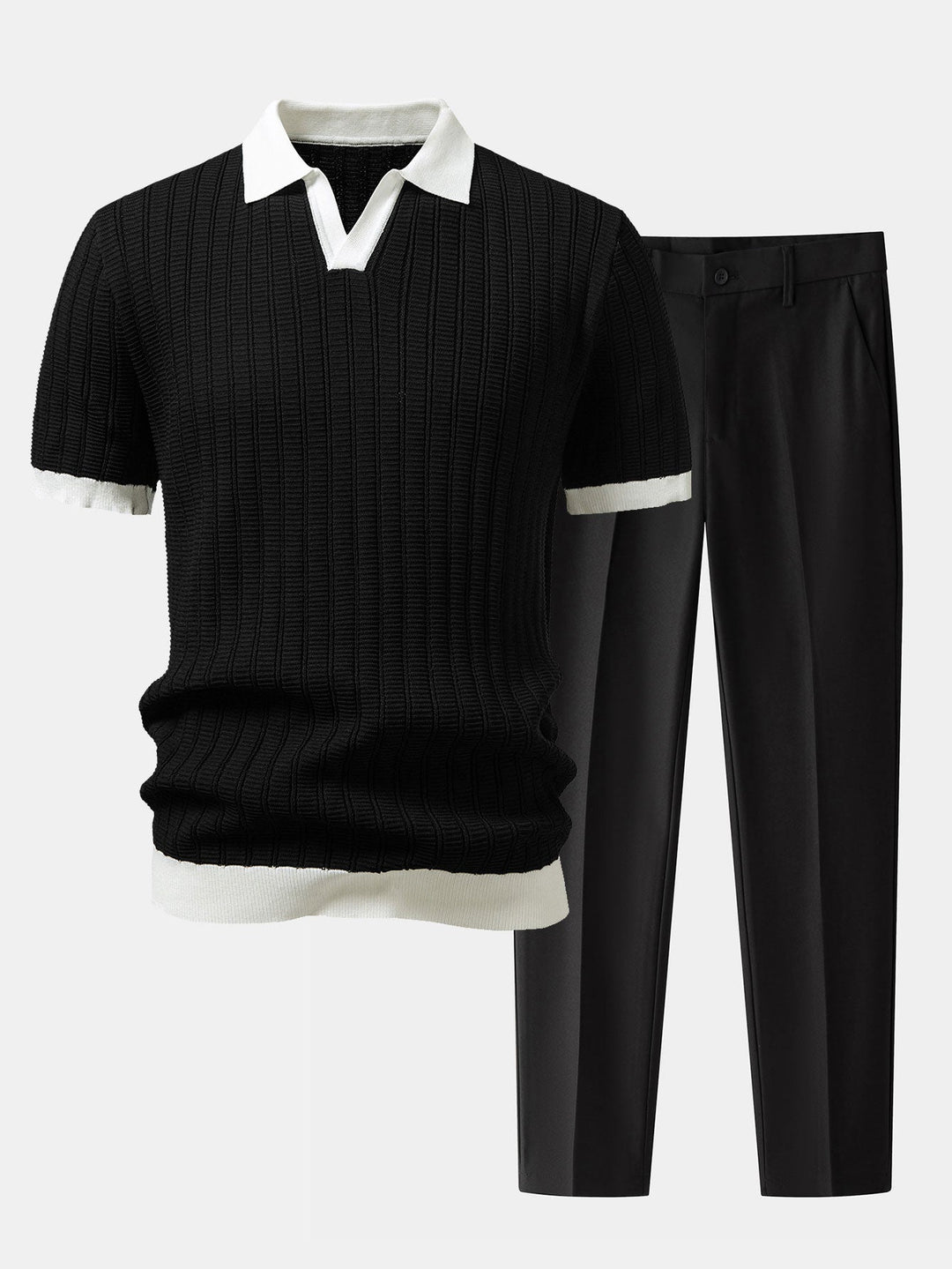 Elegantes Schickes Herren Polo &amp; Hosen Set