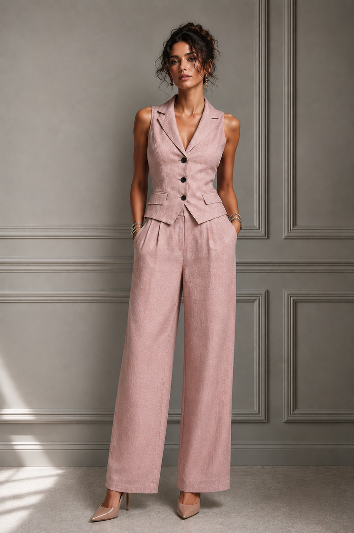 Elegantes Fließendes Damen Zweiteiler-Set