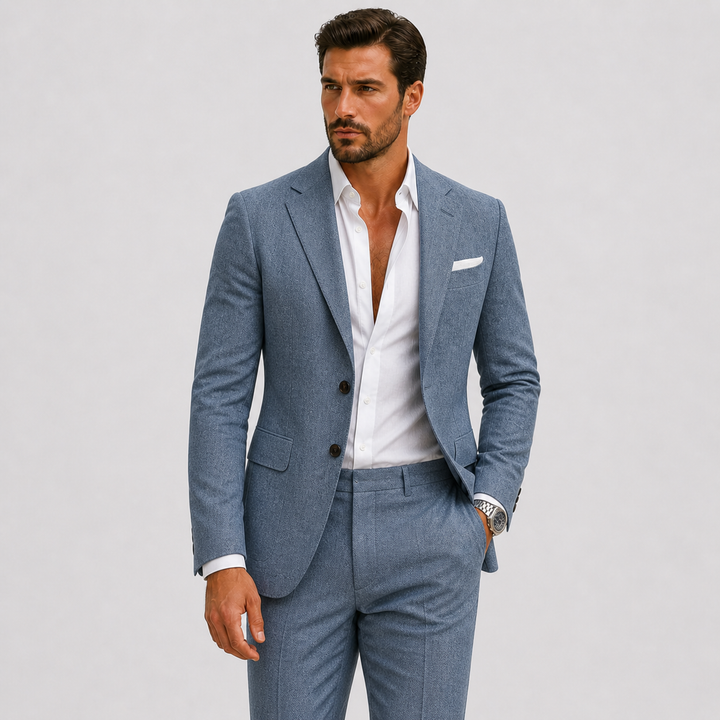 Eleganter Leinen Herren Anzug