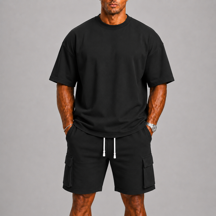 Lässiges Sommerliches Herren T-Shirt und Cargo-Shorts Set