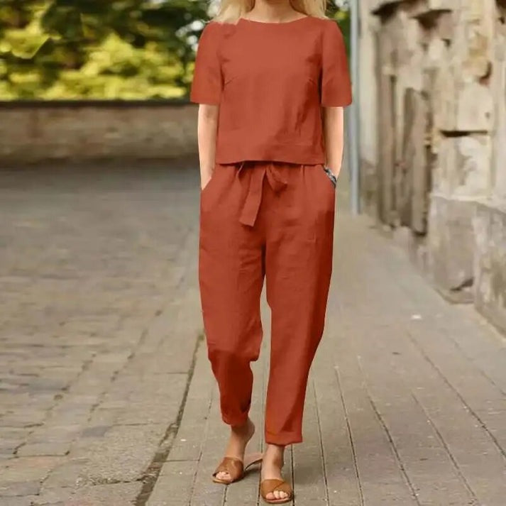 Leichtes Damen Sommerset mit langer Hose