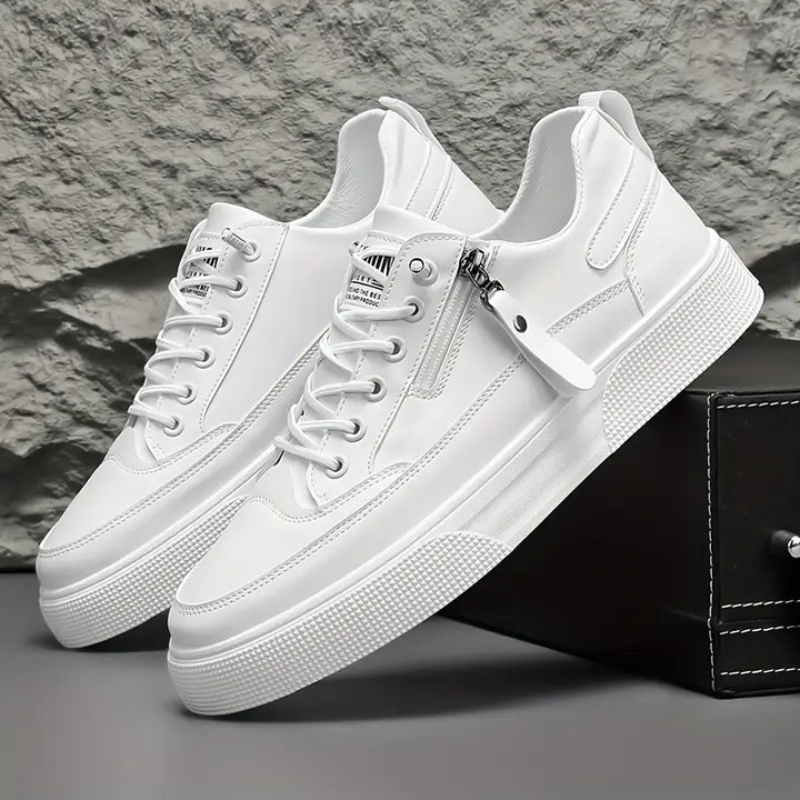 Elegante Herren Leder-Sneakers mit Seitenreißverschluss