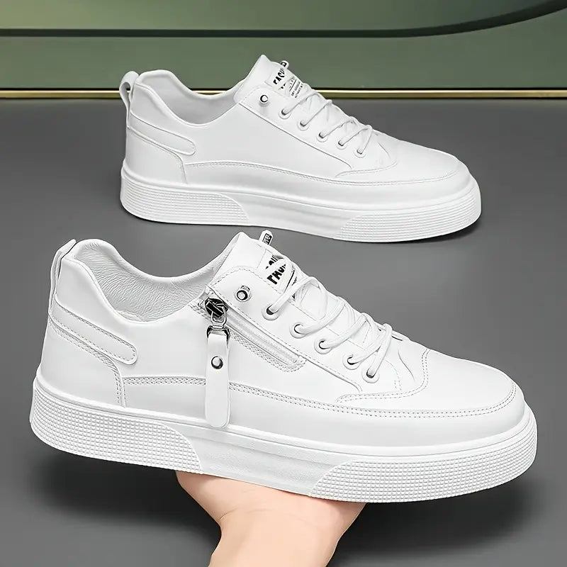 Elegante Herren Leder-Sneakers mit Seitenreißverschluss