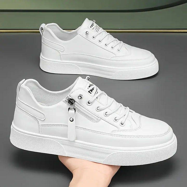 Elegante Herren Leder-Sneakers mit Seitenreißverschluss
