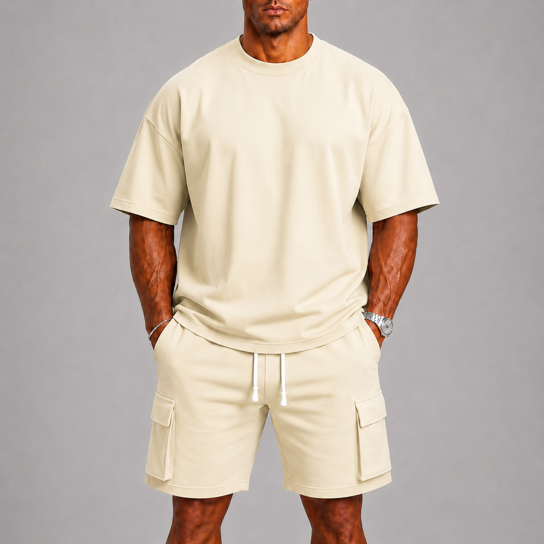 Lässiges Sommerliches Herren T-Shirt und Cargo-Shorts Set