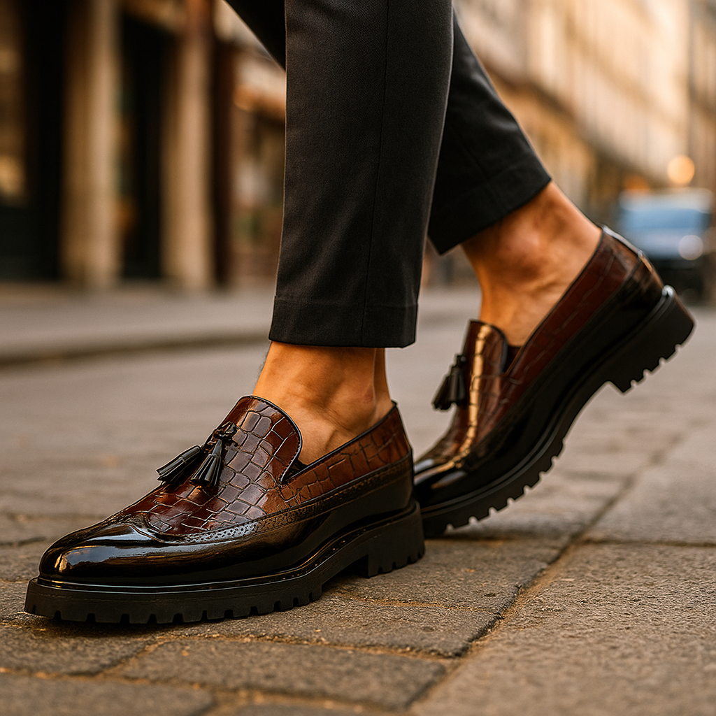 Elegante Klassische Herren Leder-Loafer