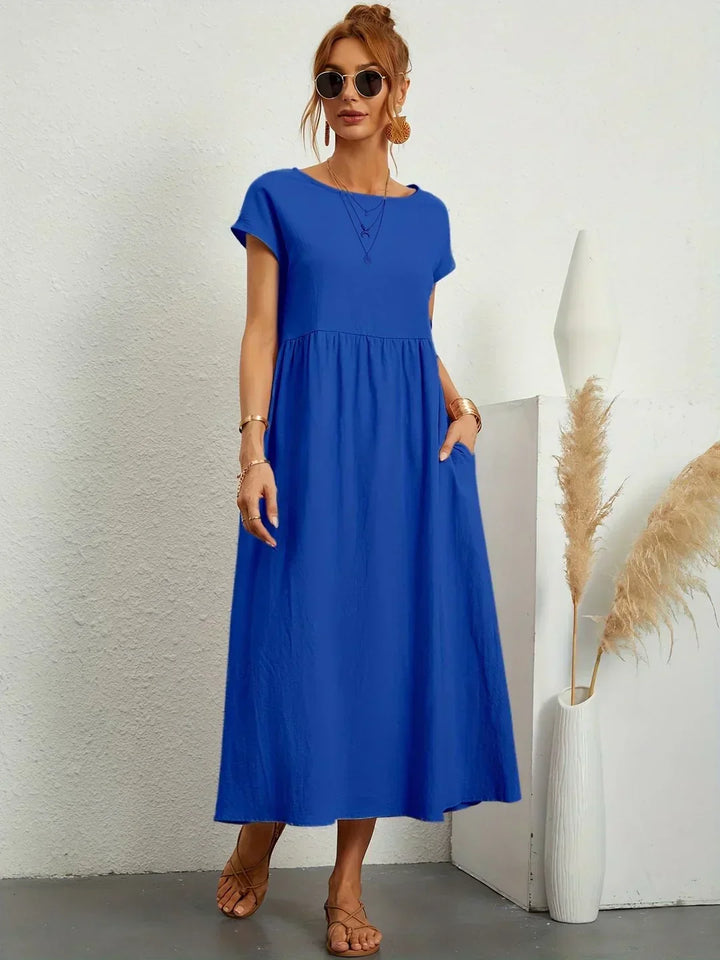 Elegantes Fließendes Damen Midikleid