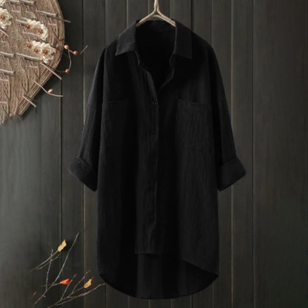 Elegantes Langarm Damen Button-Down-Hemd