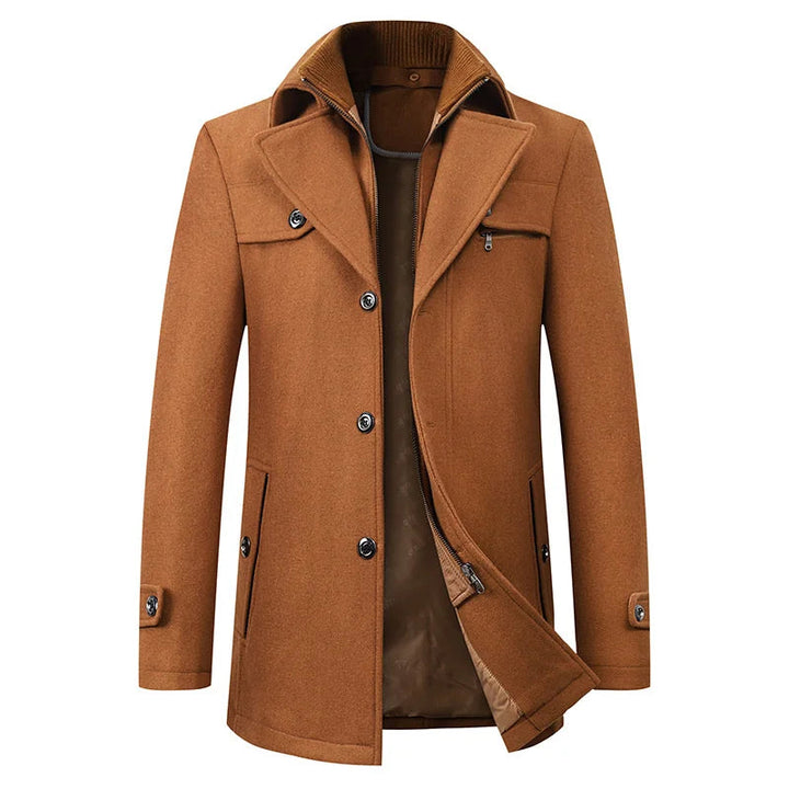 Wintermantel Herren | Eleganter Stehkragen | Warm &amp; Stilvoll für Business