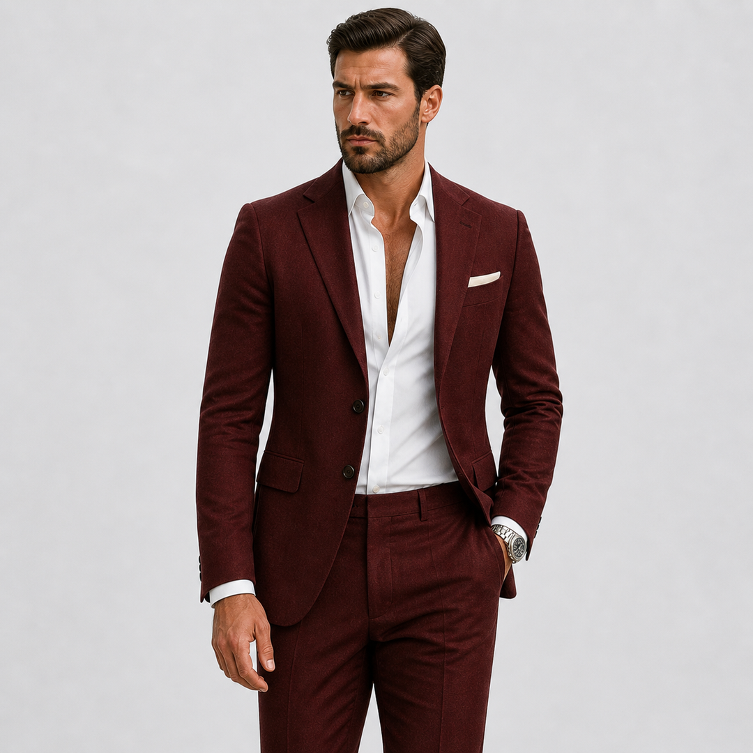 Eleganter Leinen Herren Anzug