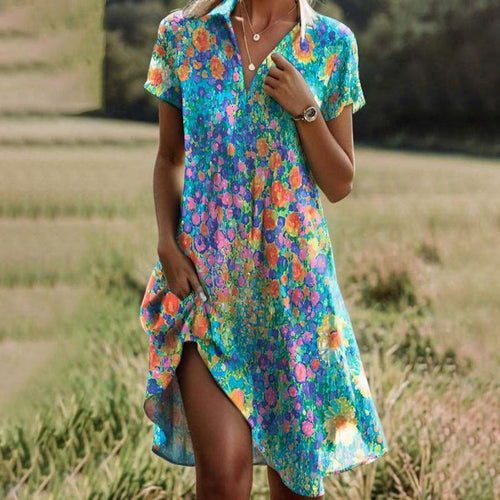 Mali Buntes Damen Vintage-Kleid