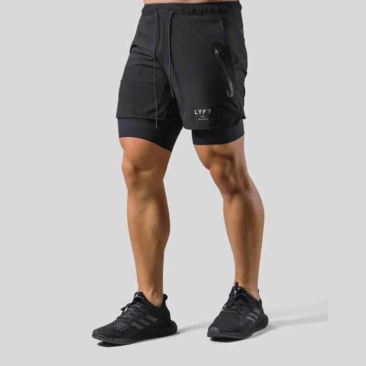 Sportliche 2-in-1 Herren Trainingsshorts