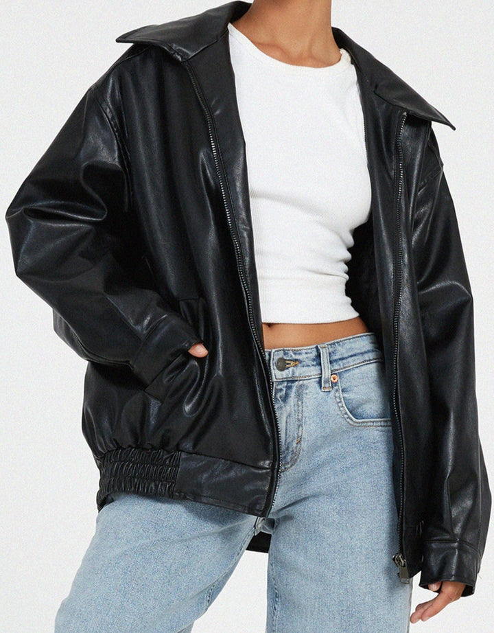 Lederjacke Damen | Lockerer Schnitt &amp; cleanes Statement
