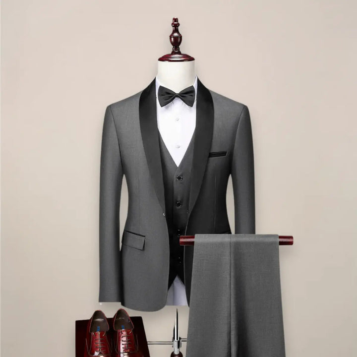 Men’s Slim Fit 3‑Piece Tuxedo Suit – Formal Wedding &amp; Event Wear Harrington Oxford