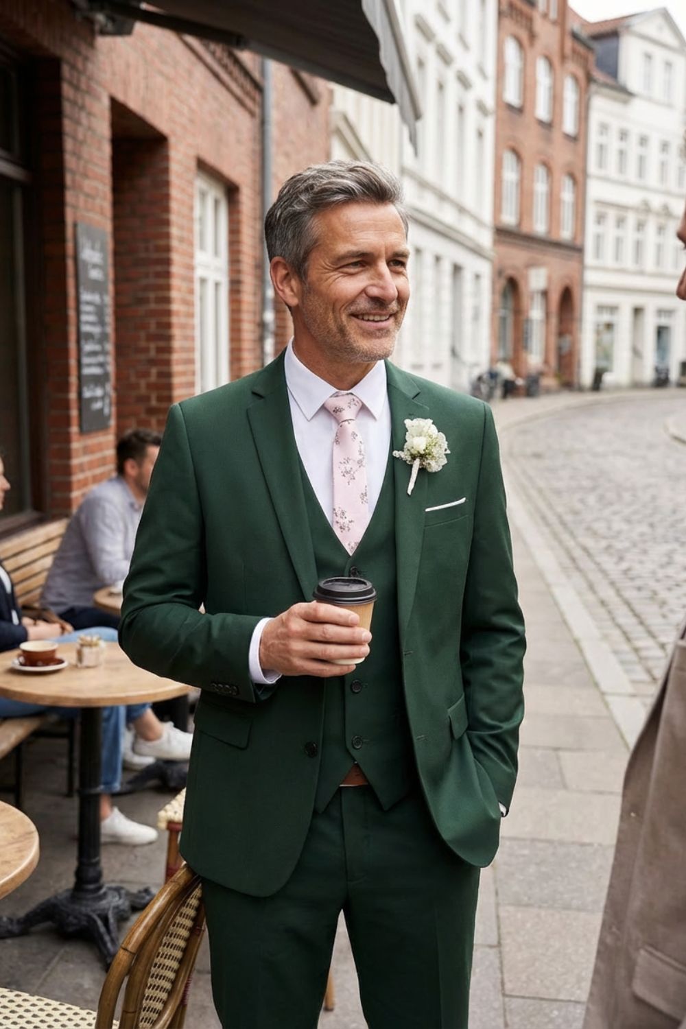 Eleganter 3-Teiliger Herren Anzug mit Weste