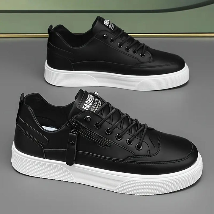 Elegante Herren Leder-Sneakers mit Seitenreißverschluss