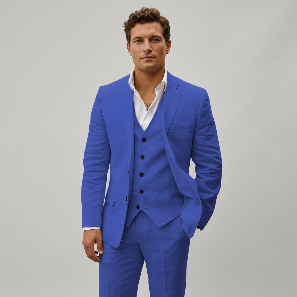 Eleganter Klassischer Herren Dreiteiliger Anzug