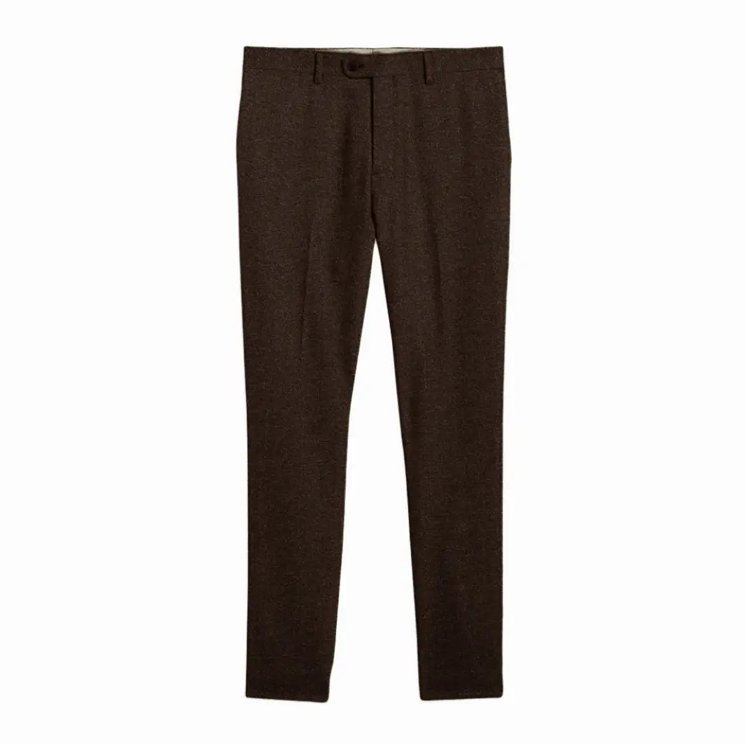 Eleganter Klassischer Herren Dreiteiliger Tweed Anzug