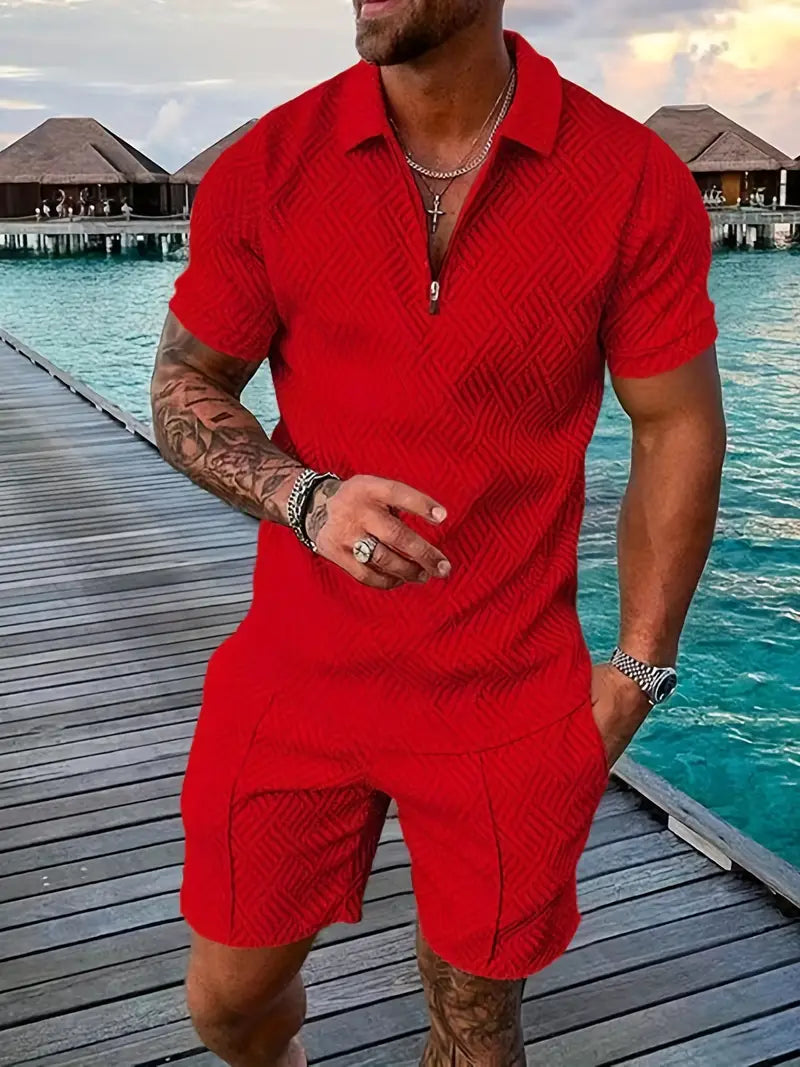 Elegantes Sommerliches Herren Hemd-Shorts-Set