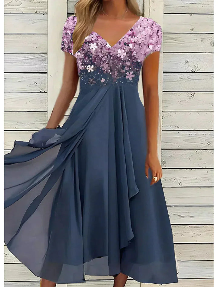 Elegantes Blumen Damen Kleid