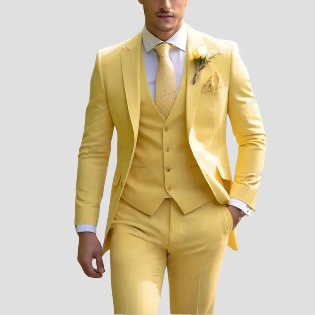 Eleganter Slim Fit Herren Dreiteiliger Anzug