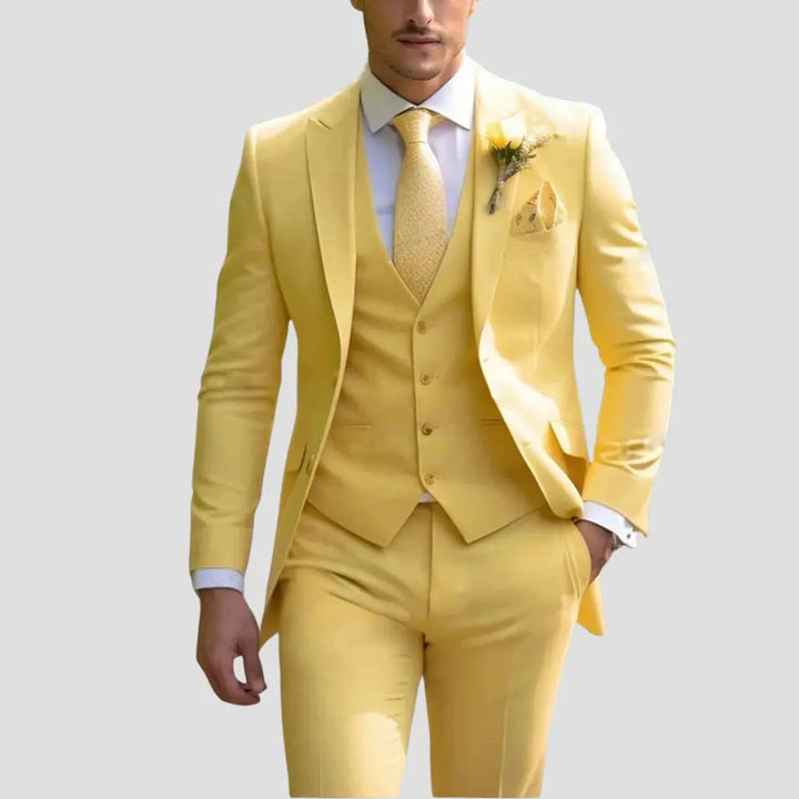 Eleganter Slim Fit Herren Dreiteiliger Anzug