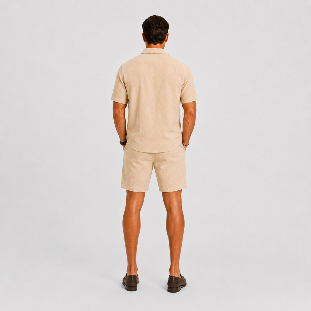 Leichtes Sommerliches Herren Leinen-Set