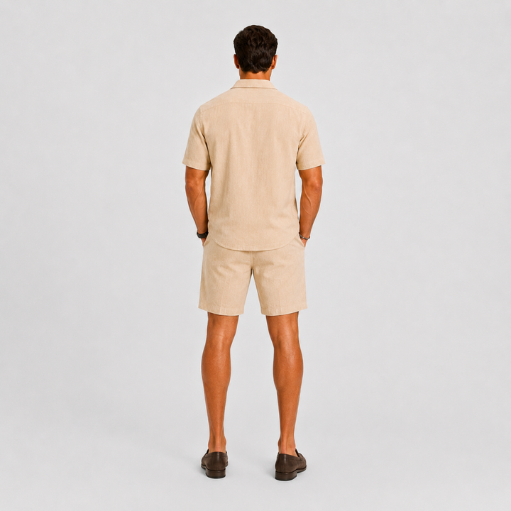 Leichtes Sommerliches Herren Leinen-Set