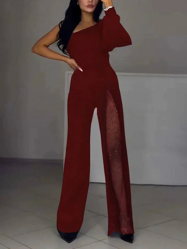 Eleganter One-Shoulder Damen Jumpsuit