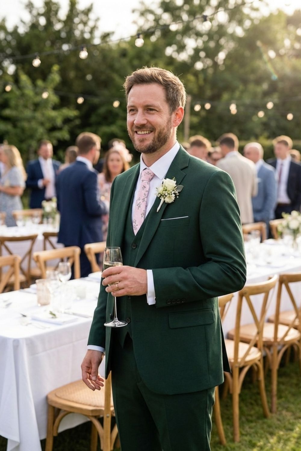 Eleganter 3-Teiliger Herren Anzug mit Weste