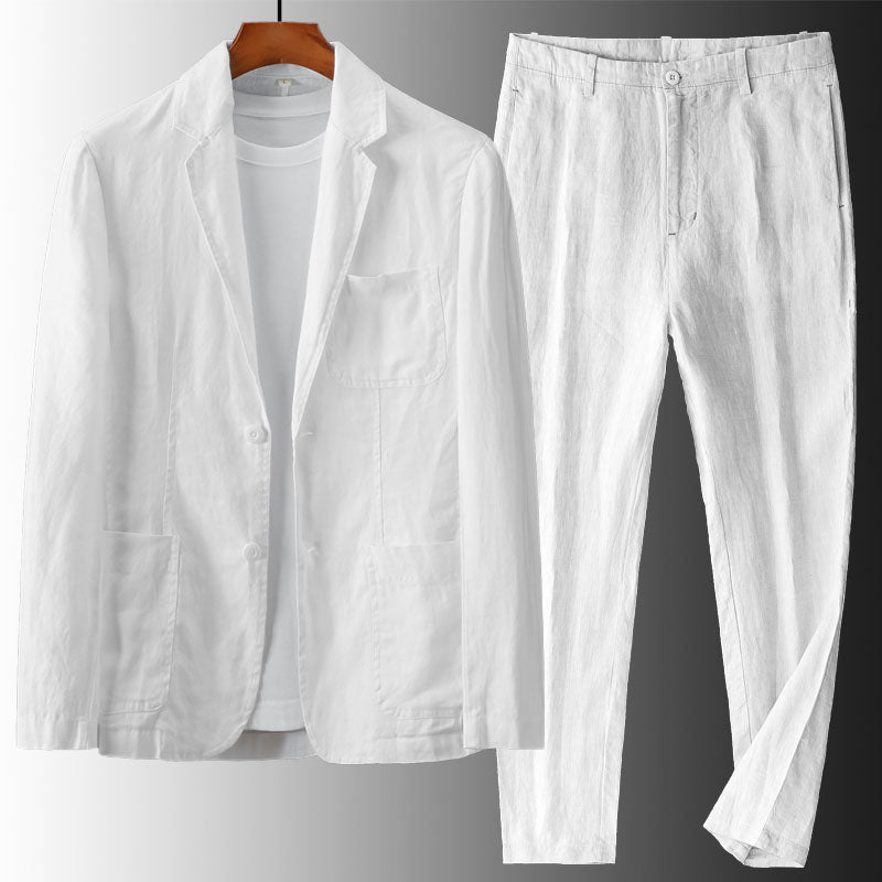 Elegantes Sommerliches Herren Leinen-Anzug-Set