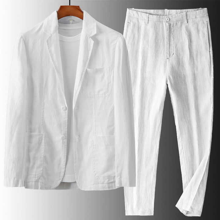 Elegantes Sommerliches Herren Leinen-Anzug-Set