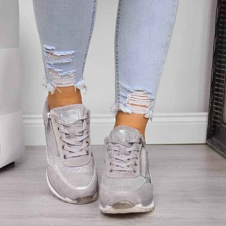 Atmungsaktive Ergonomische Damen Sneakers mit Reißverschluss