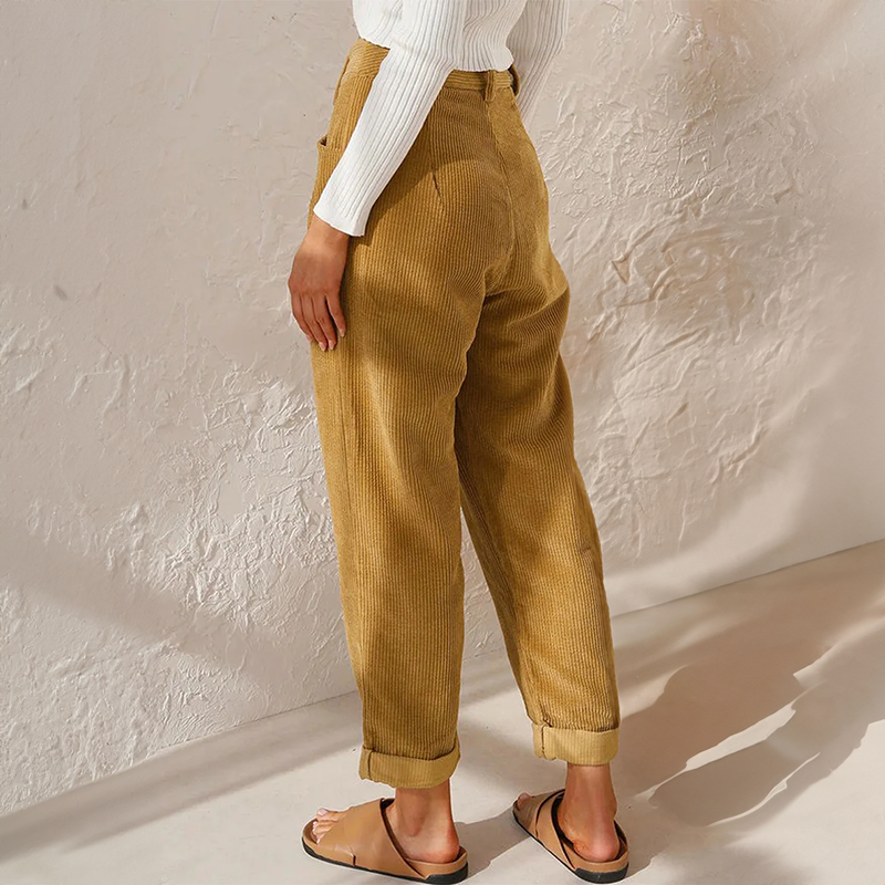 Bequeme Casual Damen Rippenhose