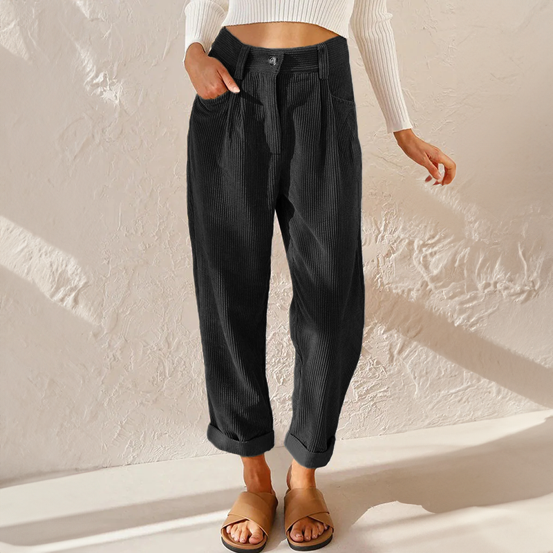 Bequeme Casual Damen Rippenhose