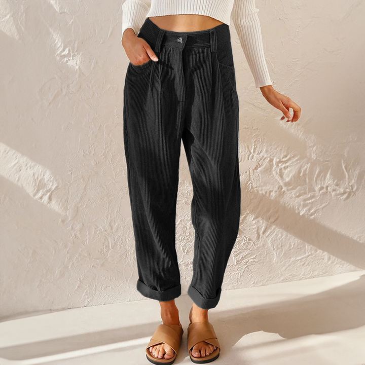 Bequeme Casual Damen Rippenhose