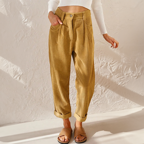 Bequeme Casual Damen Rippenhose